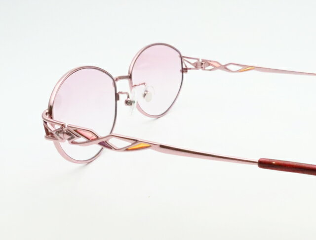 レディース向け　度入りサングラスセット（度付きサングラス）　GV-2039　1　 ピンク　婦人　レディース　フルメタル　度付き　度なし