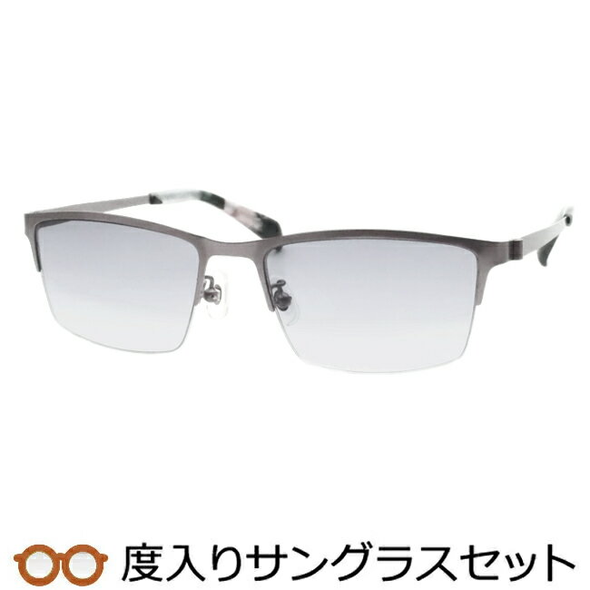 度入りサングラスセット（度付きサングラス）　PS-182　2　ライトグレー　ナイロール　度付き　度なし