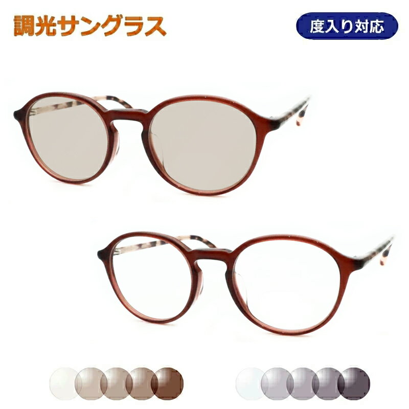 光に当たると色が変わる！　調光サングラスセット　VLB015J 06CP　ランバンオンブルー　ブラウン　セル　度なし　度入り対応