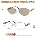 光に当たると色が変わる! 調光メガネ完成品セット 眩しさから目を守る! フォトクロミックレンズ UVカット 調光レンズ使用 調光ブラウン