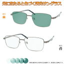光に当たると色が変わる! 調光メガネ完成品セット 眩しさから目を守る! フォトクロミックレンズ UVカット 調光レンズ使用 調光グリーン