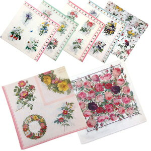 ハンカチ レディース ルドゥーテ ジークレ 大判 薔薇 ローズ バラ図鑑 美花選 53×53cm 日本製 ギフト プレゼント 花柄 高級