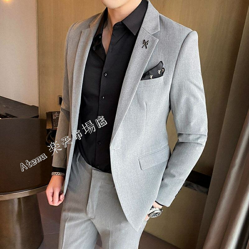 スーツ メンズ ウール テーラードジャケット ビジネス フォーマル カジュアル 男性用 秋冬物 シングルブレスト 無地 ベージュ系