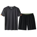 2点セット 大きい 涼感 速乾 ハーフパンツ メンズ 半袖 tシャツ メンズ 上下セット トレーニング 短パン ショートパンツ メンズ スポーツウェア ボクサーパンツ ゆったり フィットネスパンツ トレーニングウェア パンツ
