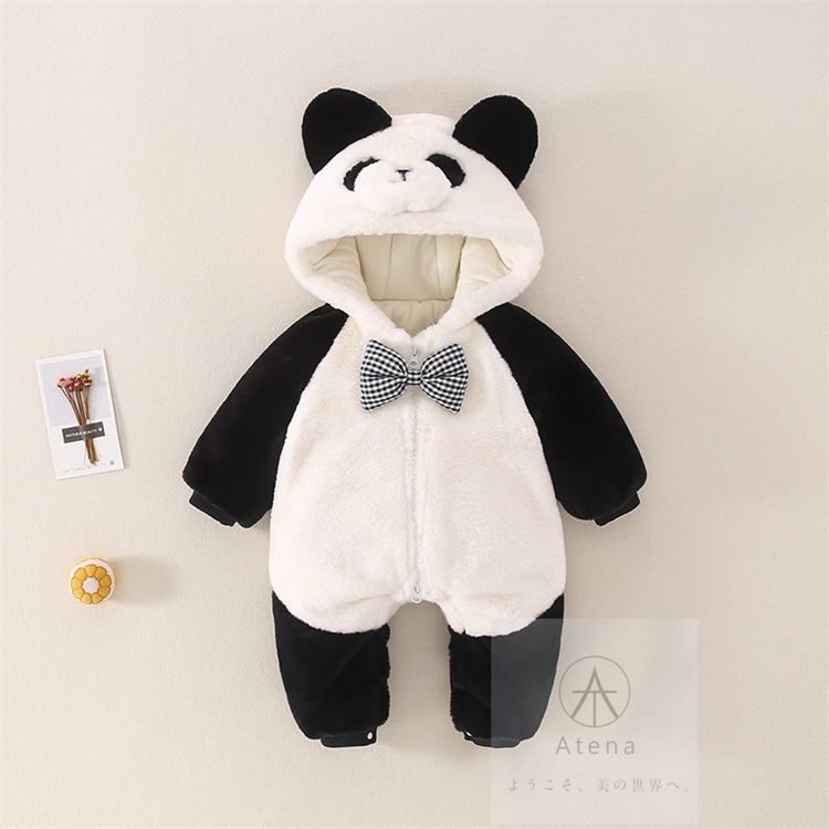 パンダ ベビー服 新生児 カバーオール ロンパース 女の子 長袖 赤ちゃん 百日祝い 妊婦 プレゼント クリスマス 子ども服 可愛い 歩行服 ジャンプスーツ パ...