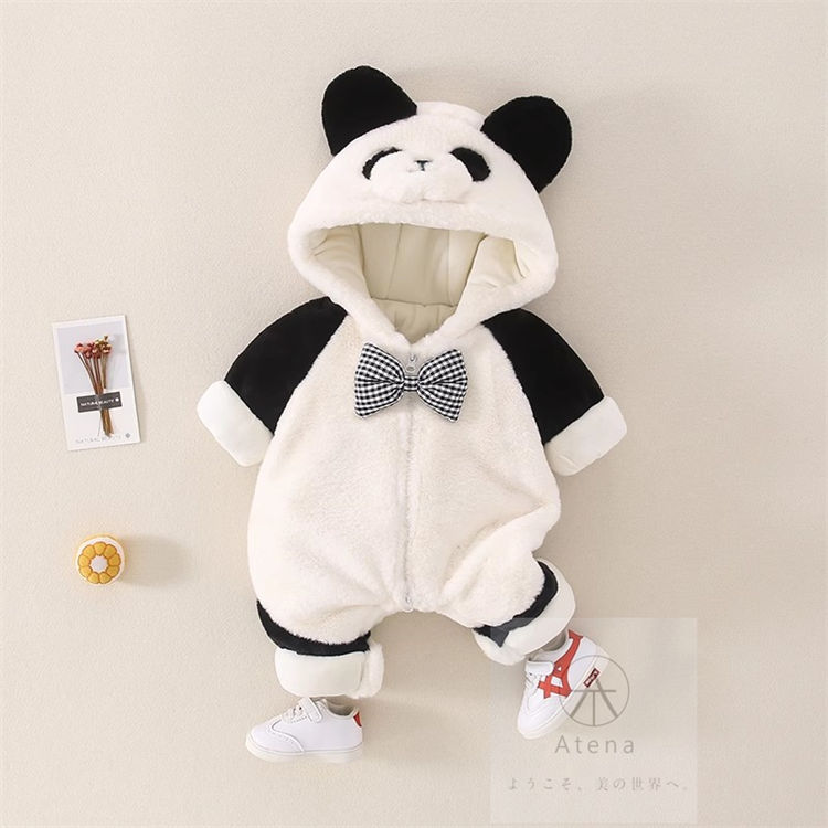 パンダ ベビー服 新生児 カバーオール ロンパース 女の子 長袖 赤ちゃん 百日祝い 妊婦 プレゼント クリスマス 子ども服 可愛い 歩行服 ジャンプスーツ パジャマ ルームウエア 普段着 カバーオール 新年 撮影 出産祝い 子供服 秋冬 長袖 暖かい