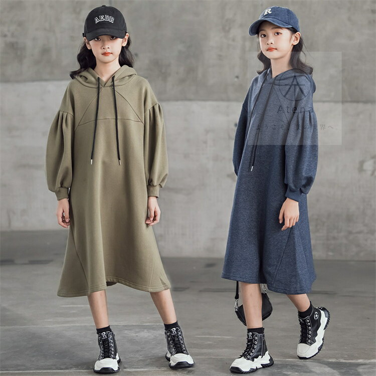 子供 ワンピース 女の子 ワンピース 秋冬 韓国風 パーカーワンピース キッズ おしゃれ 長袖 ロング袖 ..