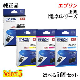 【純正品 5個セット】EPSONエプソン セレクト5大容量インクカートリッジ IB09B (電卓) 5個セットブラック 1個と選べるカラー 4個