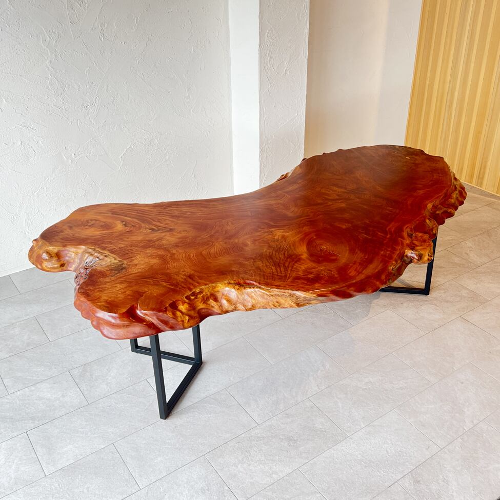 銘木屋 一枚板 テーブル ダイニングテーブル 応接 会議 商談 リビング インテリア 座卓 おしゃれ ケヤキ 欅 6人掛 6人用 サイズ ウレタン塗装 高品質 ...