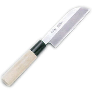 商品概要●商品名:菊孝 改良研 皮むき包丁 B-27 10.5cm●刃渡:105mm●刃物など金属製品をお使いになる前に料理で使う包丁や刃物など金属製品は食材を調理した後、すぐに洗浄してください。食材が刃物についたまま、放置されますと錆や水アカの原因となります。また、水洗いをした後、濡れたままで放置すると錆や水アカが発生しますので使用後はふきん等で水気を取り、風通しの良いところで乾燥させて下さい。また柄の付け根は濡れたままにすると腐りやすくなりますのでご注意ください。【2018PO】調理道具なら 厨房卸問屋 名調にお任せください！厨房卸問屋 名調では業務用・店舗用の調理機器、ランキング入賞の人気アイテム、飲食店や施設、イベント等で使う専門の調理器具をいつも格安・激安価格で通販しています。ご家庭でもプロ専門の調理道具を使って、毎日の料理・お弁当作りなどを今まで以上に楽しんでみてはいかがでしょうか？キッチンが楽しくなること請け合いです。「〜に使う道具が無いか？」「欲しい商品があるが、商品名が分からない」など、ご不明な点は、担当：スタッフまでお気軽にお問い合わせください。お問い合わせ：info@meicho.ne.jp