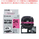 【まとめ買い10個セット品】 キングジム 「テプラ」PRO SRシリーズ専用テープカートリッジ SJ24P ピンク 黒文字 1巻1.5m