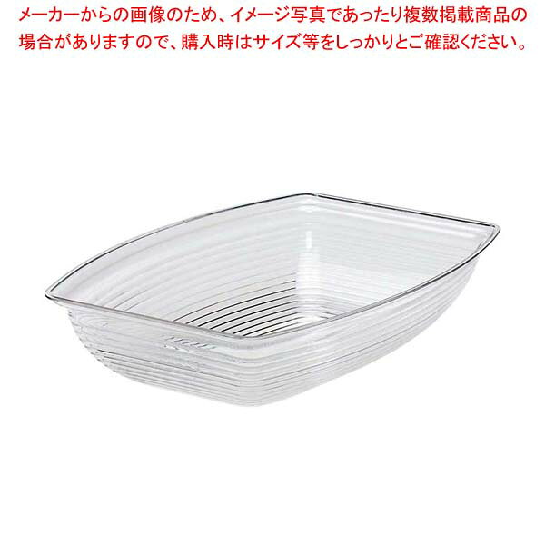 商品の仕様●外寸(mm)：362×492×H125 ●容量:11.3L●材質：ポリカーボネイト ●洗浄機：○■● 耐久性に優れたポリカーボネイト製です。● サラダボールの常識をこえた長角型のデザインは、サラダの盛り付けの他に、氷を入れてジュースなどの飲み物を冷やしてみたり多目的に使用できます。● 丸みを帯びたなめらかな仕上りですから洗いやすくなっています。● クリスタルな輝きをするクリア、色彩を引き立てるブラック、ベーシックなホワイトの3色を用意しました。● リブ状の外面は、現代感覚に合った上品なデザインです。● 内面はなめらかで洗浄も簡単です。※商品画像はイメージです。複数掲載写真も、商品は単品販売です。予めご了承下さい。※商品の外観写真は、製造時期により、実物とは細部が異なる場合がございます。予めご了承下さい。※色違い、寸法違いなども商品画像には含まれている事がございますが、全て別売です。ご購入の際は、必ず商品名及び商品の仕様内容をご確認下さい。※原則弊社では、お客様都合（※色違い、寸法違い、イメージ違い等）での返品交換はお断りしております。ご注文の際は、予めご了承下さい。→お買い得な「まとめ買い10個セット」はこちら