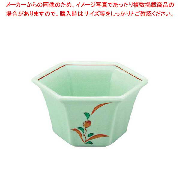 アルセラム強化食器 ヒスイ赤絵六角小鉢 EC6-38【002-0114202-001】業務用 小鉢 和食器 強化磁器 六角鉢