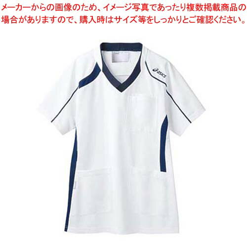 【まとめ買い10個セット品】 アシックス メディカルウェア CHM301-0109 ホワイト×ネイビー M