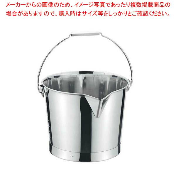 【まとめ買い10個セット品】 クローバー 18-8 口付バケツ 目盛付 15L