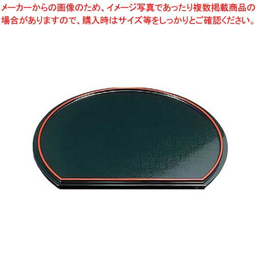 【まとめ買い10個セット品】 半月布目両面盆 黒/朱 尺2 ABS樹脂 6-101-22