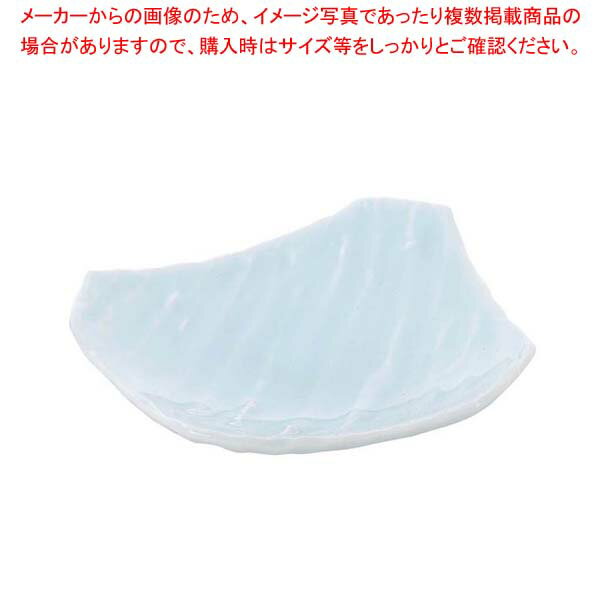 【まとめ買い10個セット品】 和食器コレクション 青白 波彫変形皿