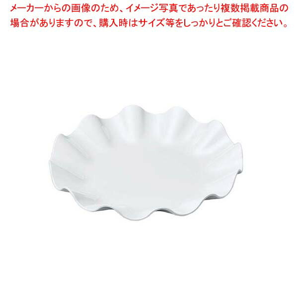Rakuten - ニューホワイト ウェーブ丸盛皿 40cm