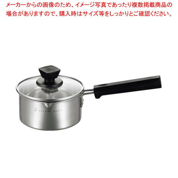 【まとめ買い10個セット品】18-8 ナチュラルベーシック ミニ片手鍋(両口付)14cm NBP-14