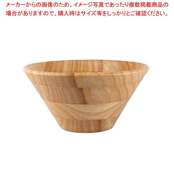 【まとめ買い10個セット品】ラバーウッド サラダボール ナチュラル 25cm 640545