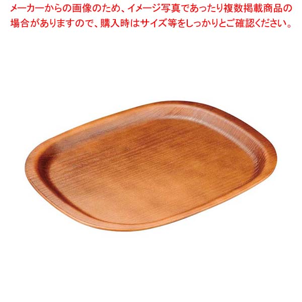 【まとめ買い10個セット品】小判木目トレー 尺2寸 総ブラウン 1101466