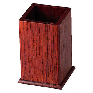 【まとめ買い10個セット品】木製角型箸立 （ハイブラウン）