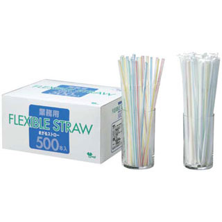 【まとめ買い10個セット品】【 業務用まがるストロー［500本入］ 透明袋入［ST-012］ 】【 厨房器具 製菓道具 おしゃれ 飲食店 】 【 バレンタイン 手作り 】
