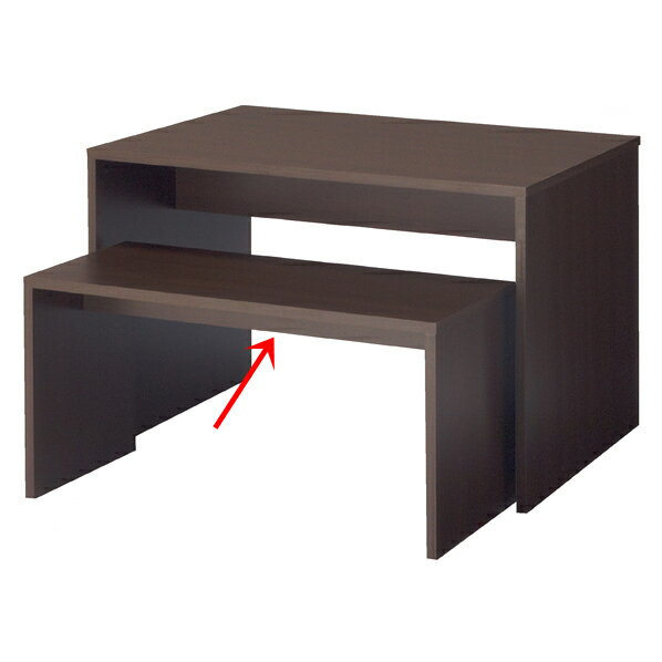 コの字ネストテーブル ロータイプ ダークブラウン W108 ダークブラウン(天板:低圧メラ/側板:強化コート紙) 61-84-9-1 【 店舗什器 ディスプレイ...