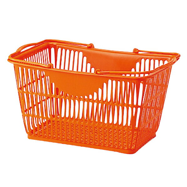【まとめ買い10個セット品】買い物カゴ(28リットル)オレンジ10個 61-551-57-1 【 店舗運営用品 店内・店外備品 買物カゴ・ショッピングバッグ 買...