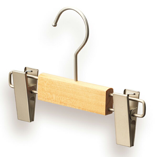 【まとめ買い10個セット品】子供用木製ボトムハンガー ブラック×Cr 10本 W20cm厚み1.3cm 61-555-13-5