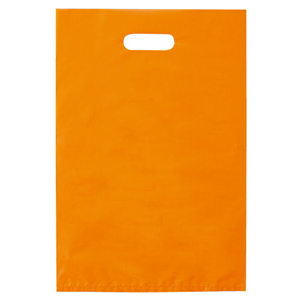 ポリ袋ハード型 オレンジ 25×40cm2000枚 61-782-18-5 【 ラッピング用品 レジ袋・ポリ袋 スクエアバッグ（無地） ポリ袋ハード型 カラー オレンジ 】