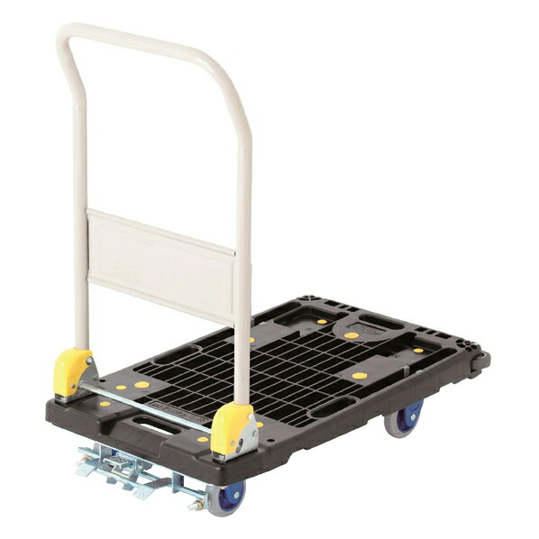 中型静音樹脂台車 フットブレーキ付 1台 61-551-23-2 【 店舗運営用品 在庫場用品 台車・カート 中型静音樹脂台車 】