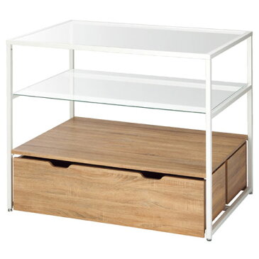 【まとめ買い10個セット品】 3段テーブル ホワイト トロッコ有り 【メーカー直送/代金引換決済不可】【店舗什器 パネル 壁面 店舗備品 仕切 棚】