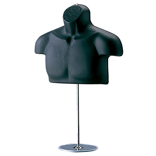 【まとめ買い10個セット品】 紳士卓上用ハーフトルソー 腕無し 黒 61-752-72-1 【メーカー直送/代金引換決済不可】