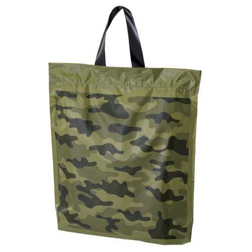 ミリタリー ハンドル付きバッグ 35×38×底マチ10 500枚 61-782-37-5 【 店舗什器 小物 ディスプレー ギフト ラッピング 包装紙 袋 消耗...