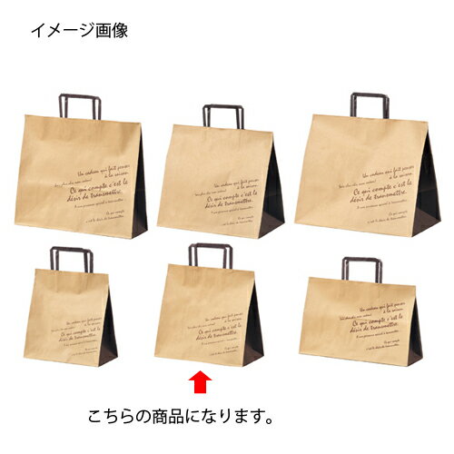 【まとめ買い10個セット品】柄入り手提げ紙袋 平ひも ブラウン 26×16×26 300枚【 店舗什器 小物 ディスプレー ギフト ラッピング 包装紙 袋 消耗品 店舗備品 】 2