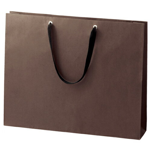 【まとめ買い10個セット品】ショルダーバッグ ブラウン 黒ひも 52×10×42 50枚【 店舗什器 小物 ディスプレー ギフト ラッピング 包装紙 袋 消耗品 店舗備品 】