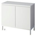 木製収納BOX ハイ/スチール脚 ホワイト W90cm 61-651-88-2