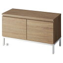 木製収納ボックスロー/スチール脚 ラスティック W90cm H53.5cm 61-651-84-4