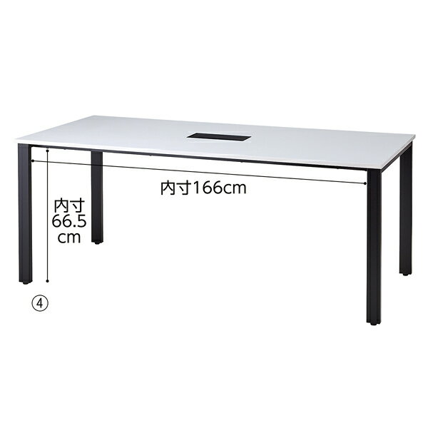 会議テーブル W180×D90cm ブラック ブラックフレーム 61-783-23-4 [2]