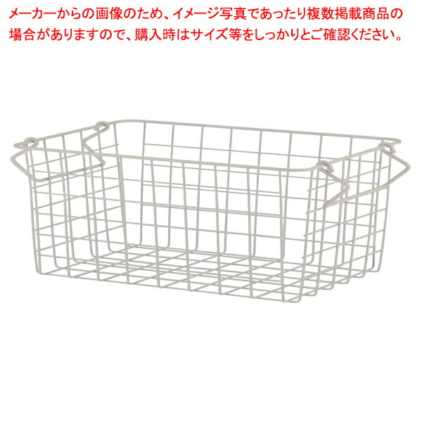 【まとめ買い10個セット品】スタッキングワイヤーバスケット ホワイト W26×D18×H10cm