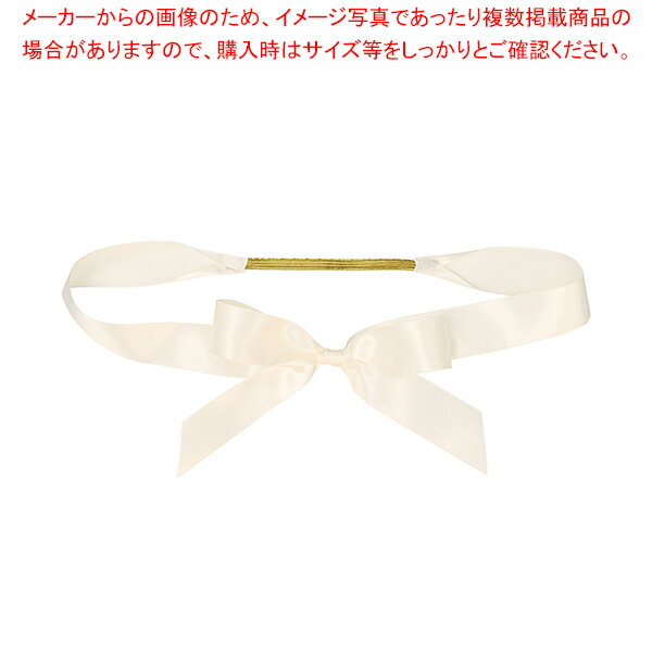 リボン付きゴムタグ アイボリー M 10個 61-800-39-4