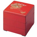 7.0寸彩重 朱 花車 3段【 お重 重箱 おせち 正月 】