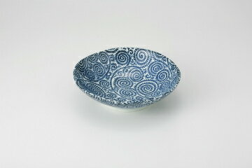 和食器 古染タコ唐草 六兵5.5浅鉢 37K060-26 まごころ第37集 【キャンセル/返品不可】【ECJ】