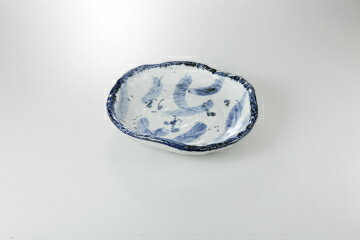 和食器 染付かいらぎ 変形盛鉢 37K256-03 まごころ第37集 【キャンセル/返品不可】【ECJ】