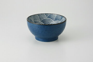 Bowls - 【38K374-07】青釉青海波 5.5釜上丼まごころ第38集【キャンセル/返品不可】【卸問屋名調 おしゃれ 食器 テーブルウェア 業務用 居酒屋 レストラン 喫茶店 ホテル 家庭用】