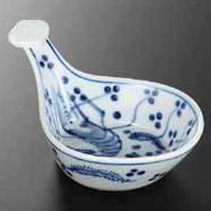 和食器 染付海老 琵琶型小鉢 37K035-02 まごころ第37集 【卸問屋名調 おしゃれ 食器 テーブルウェア 業..