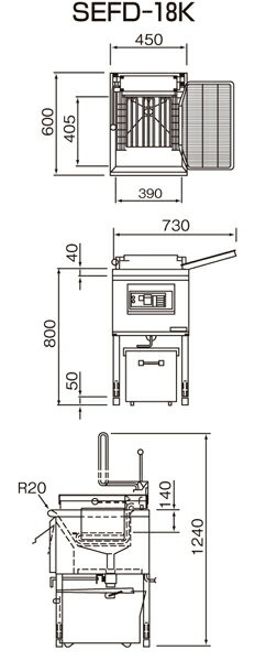 電気フライヤー　SEFD-27K ニチワ【 電気式フライヤー からあげ 業務用 電気フライヤー 天ぷら フライヤー 揚げ物 おすすめ 揚げ機械 人気 電気フライヤー フライド ポテト フライやー 電気揚げ物器 とんかつ 】