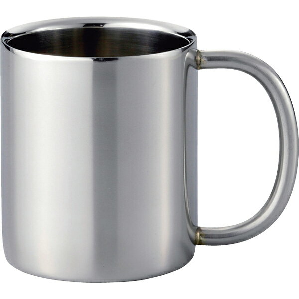 ステンレス　2重マグカップ(パイプ柄)　300cc 80130　(ミラー仕上)【食器 レストラン ホテル 喫茶店 居..