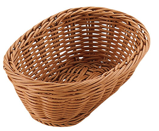 PPラタン 小判型バスケット ブラウン 21型 OV-106-BR